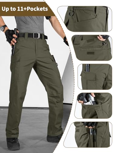 Men's Water Resistant Relaxed Fit Tactical Cargo Work Pants V445822
