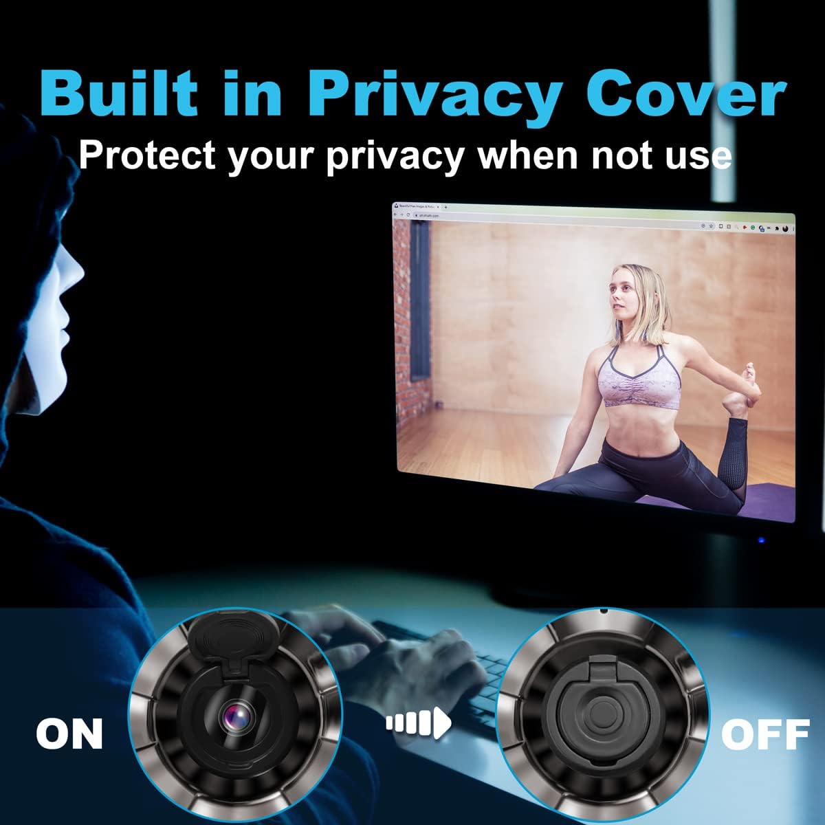 1080P Webcam with Microphone and Light W288597