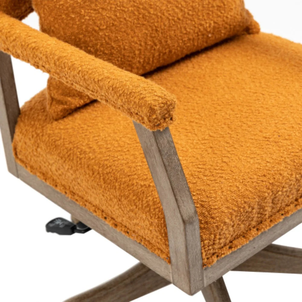 Orange Adjustable Swivel Fabric Office Chair V689531