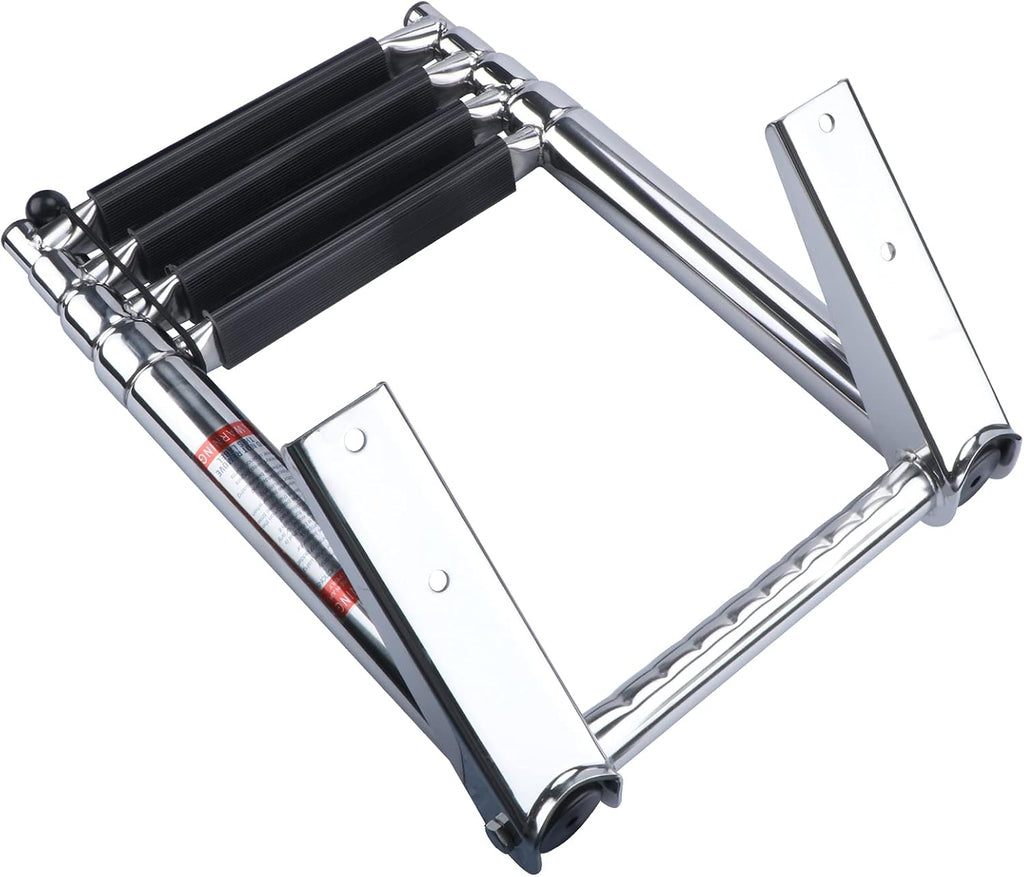 Folding 4 Step Stainless Steel Telescoping Boat Ladder Pack of 2 B9882