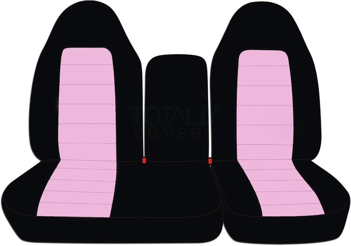 Black & Charcoal Two-Tone Front 40/60 Split Bench Truck Seat Covers S5138