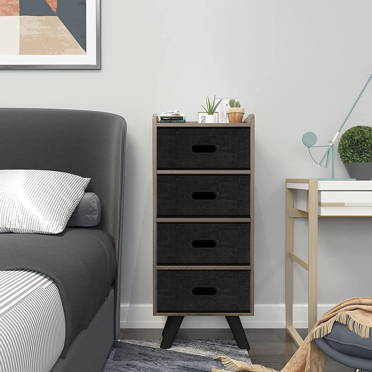 4 Drawer Wood Top Storage Dresser H456689