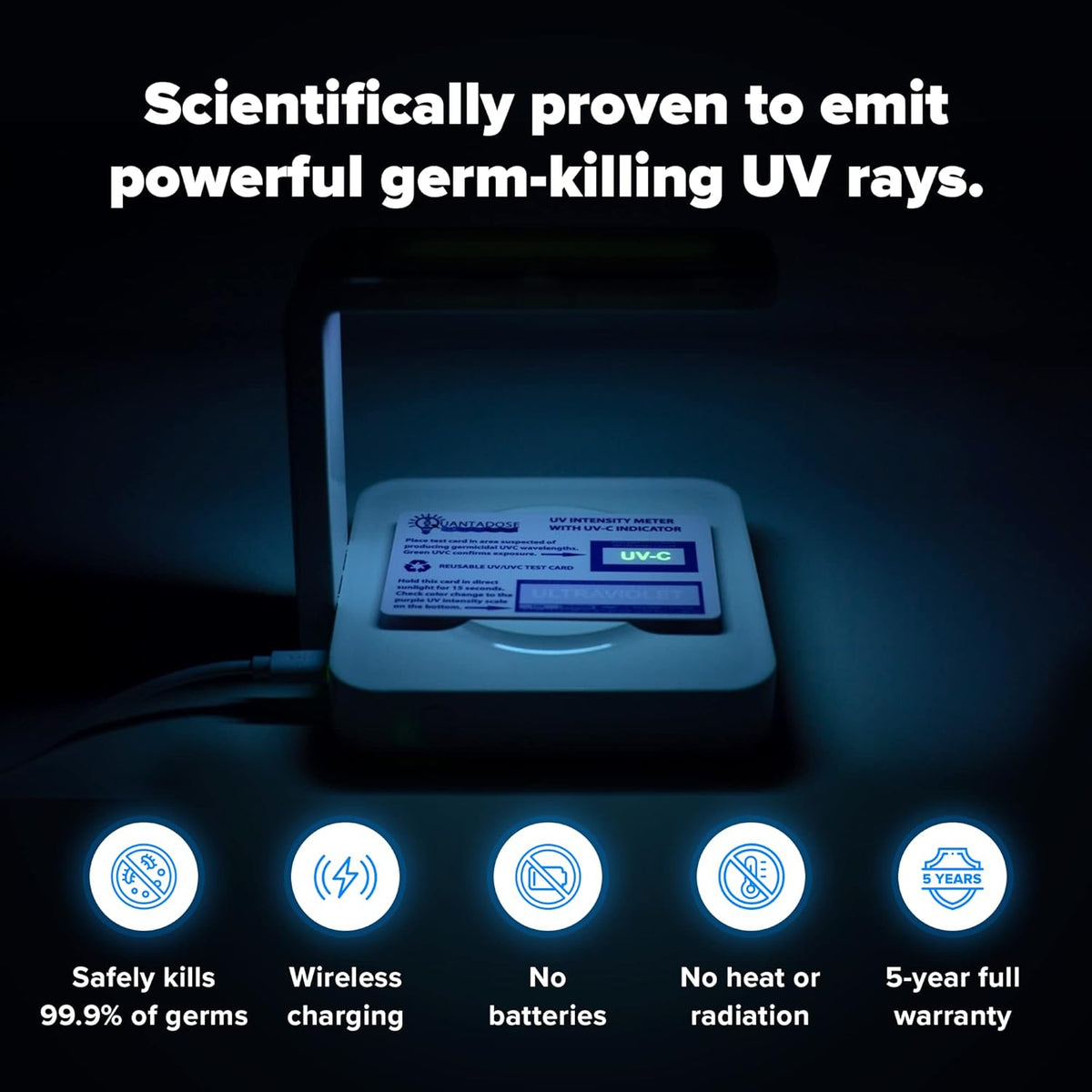 UV Phone Sanitizer with Wireless Charging, White Pack of 2 R2759
