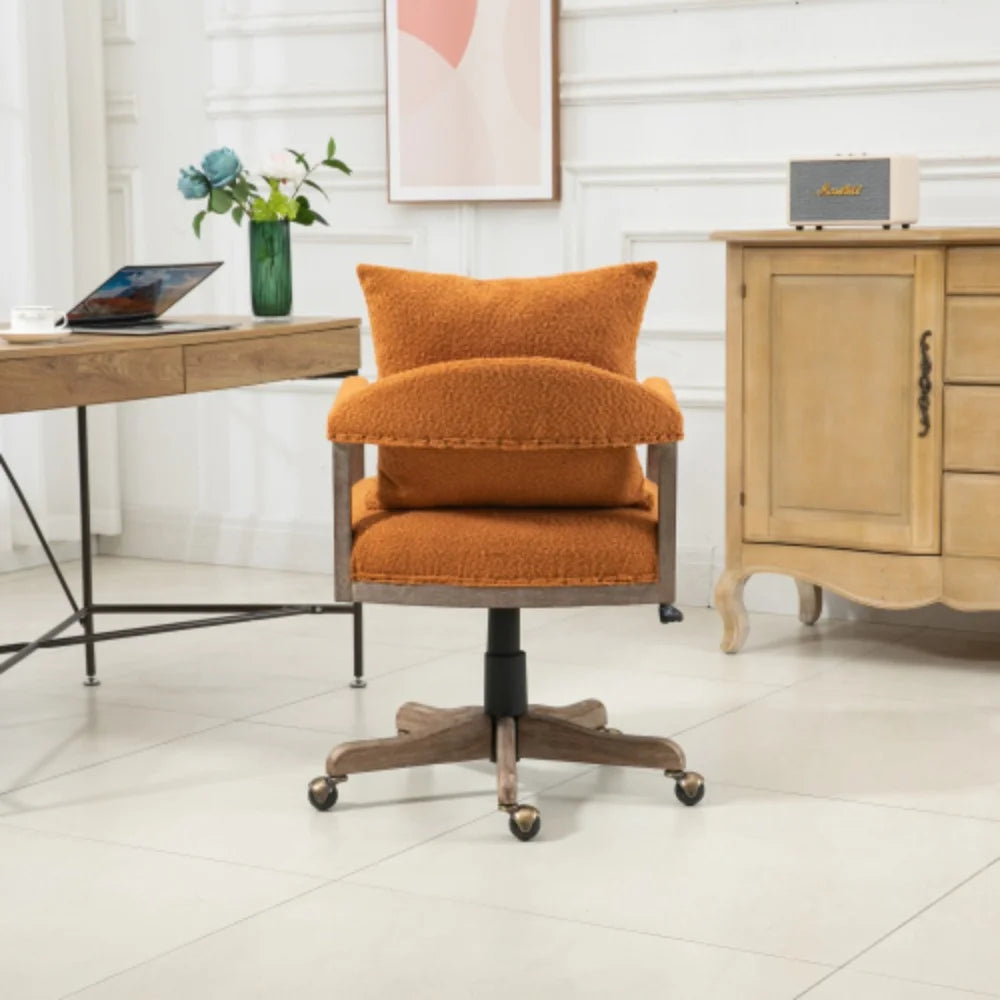 Orange Adjustable Swivel Fabric Office Chair V689531