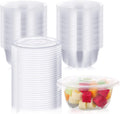 50 Pack Clear Plastic Salad Bowl With Lid Disposable 16.9oz K97317