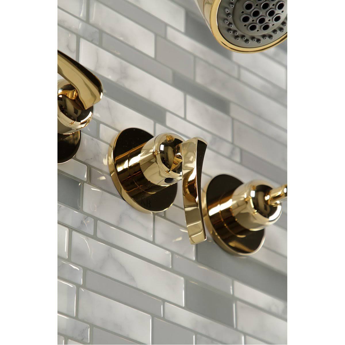 Three Handle Tub and Shower Faucet Matte Black D115943