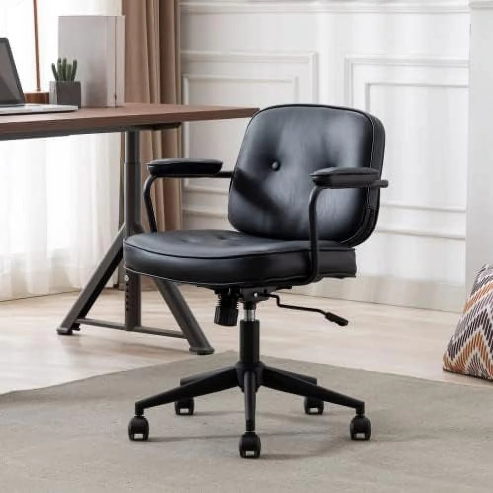 Beige Linen Fabric Armless Office Chair with Wheels N262