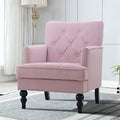 Tufted Velvet Club Chair with Wooden Legs L208766