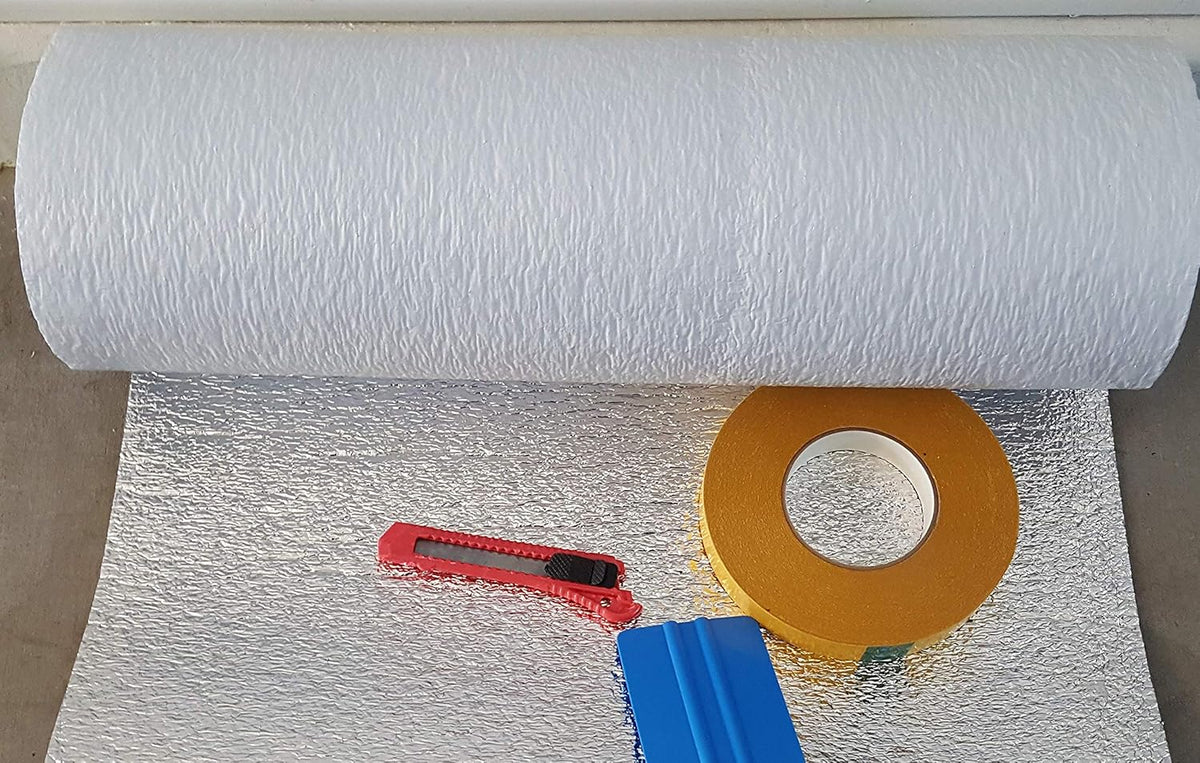 White Reflective Foam Core Garage Door Insulation Kit 18 Ft x 8 Ft R Value 8.0 I162399