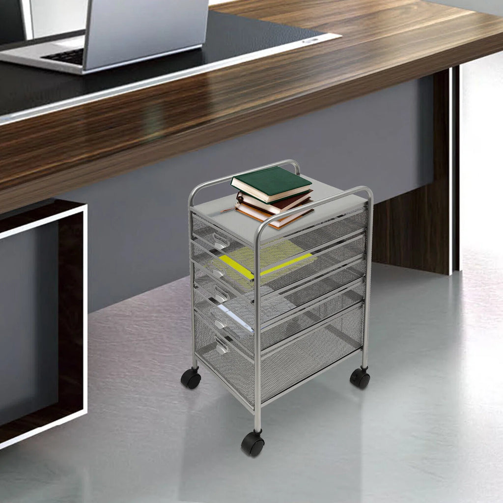 Rolling File Storage Cart with 5 Drawers J45357
