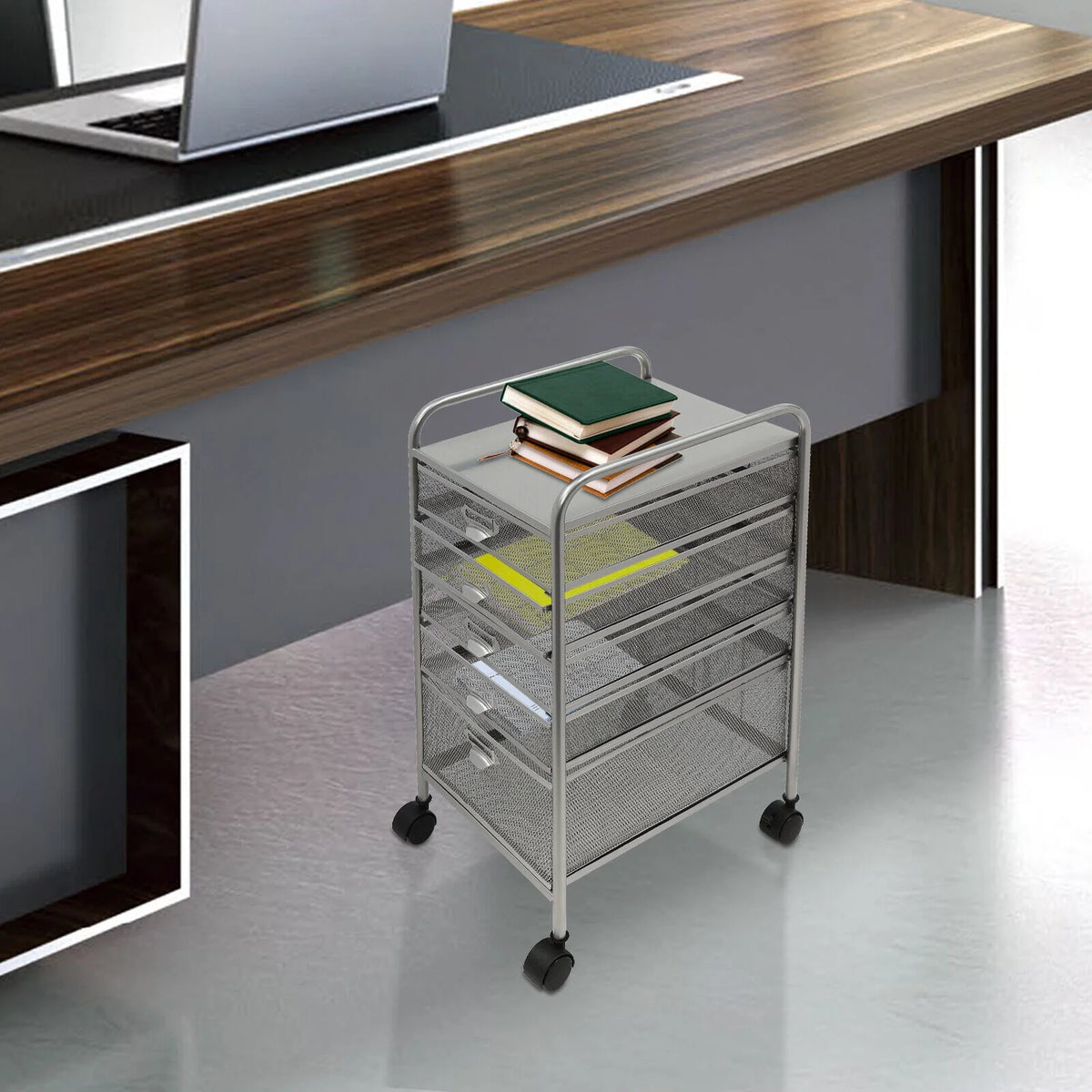 Rolling File Storage Cart with 5 Drawers J45357