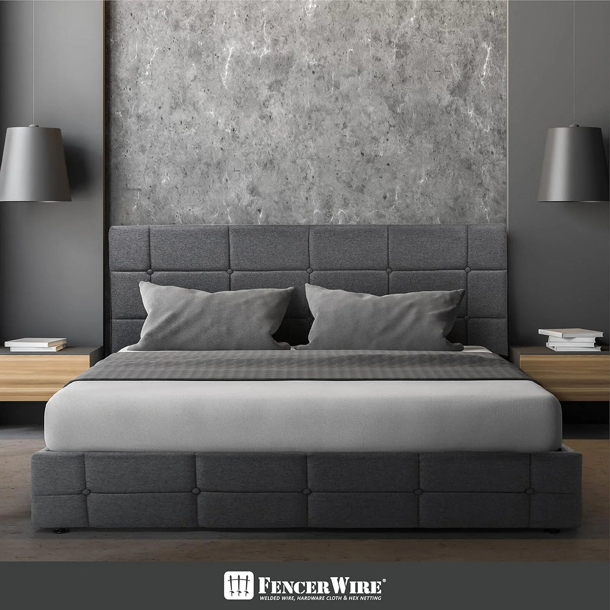 Queen Size Light Grey Upholstered Storage Bed Frame with 4 Drawers U940906