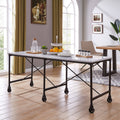 Black Metal 29-inch Kitchen Island Table Y8860