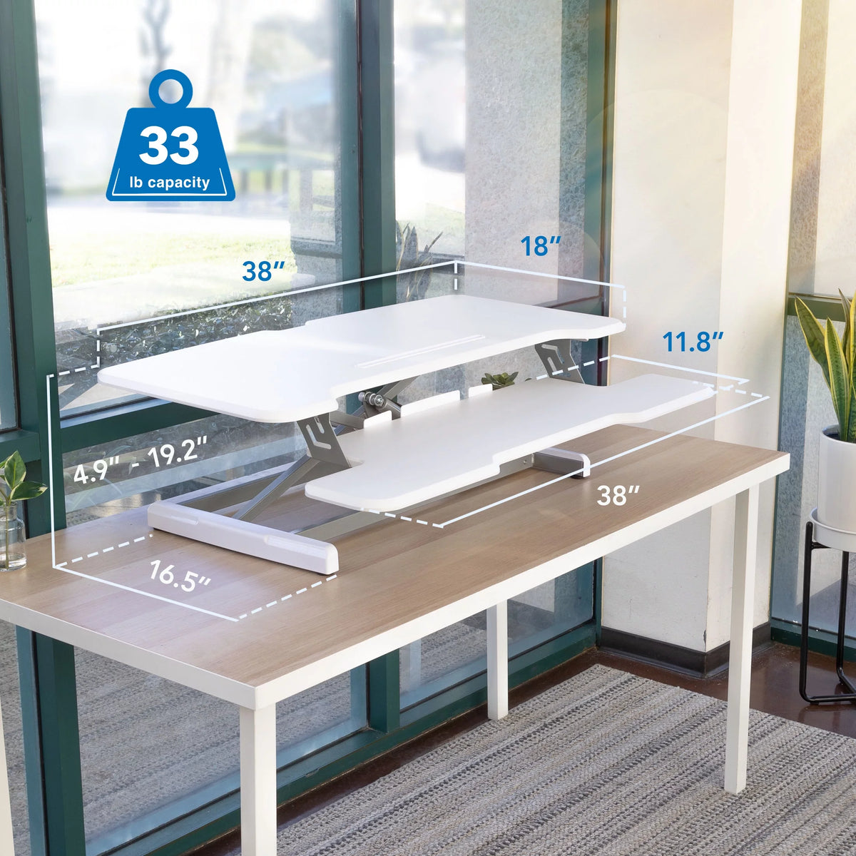Extra Wide Sit Stand Desk Converter L493678