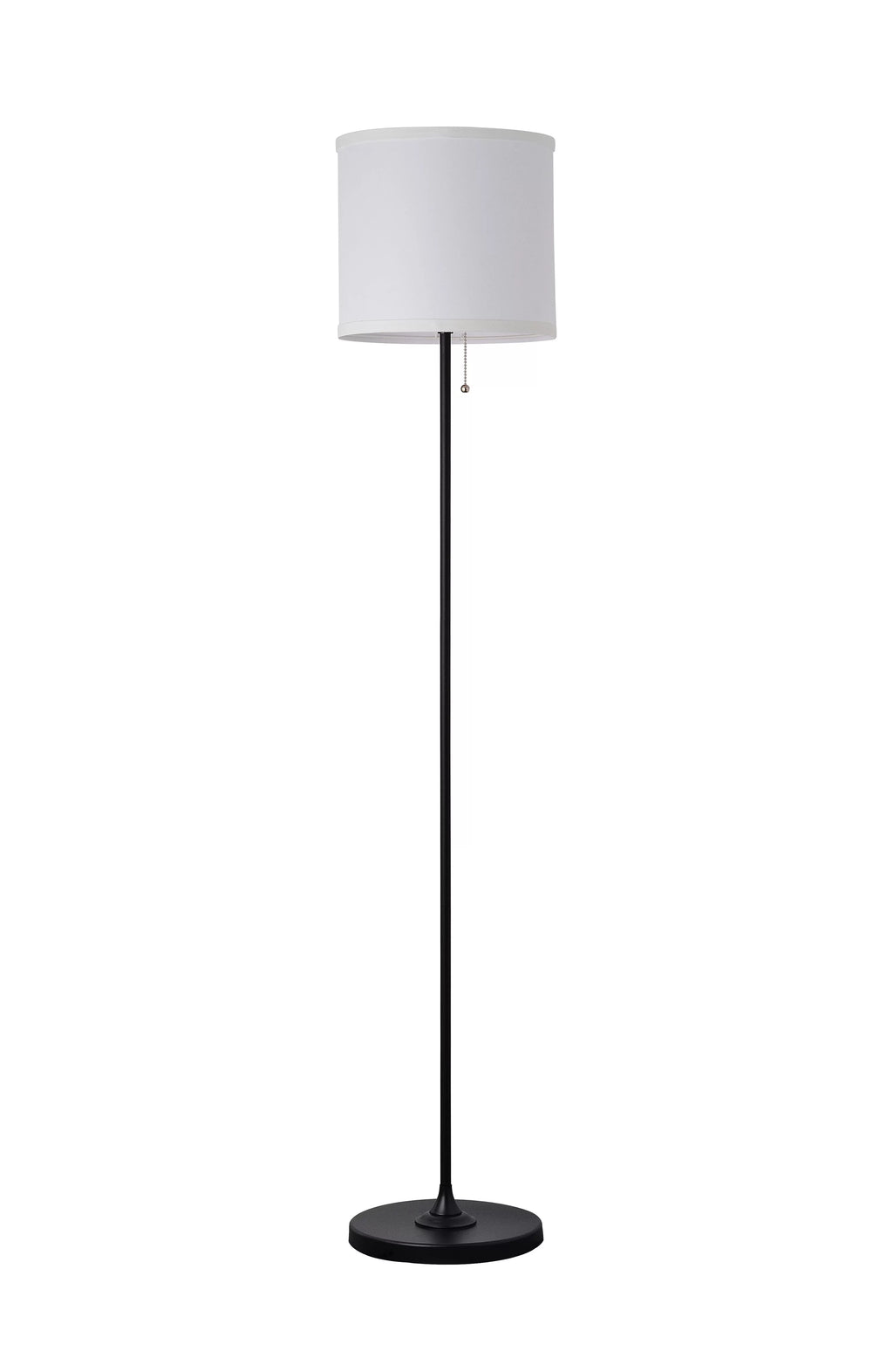 56.5" Shaded Floor Lamp with White Fabric Shade P32565