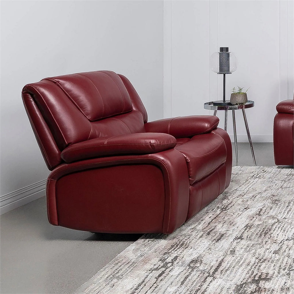 Red Faux Leather Upholstered Glider Recliner E494357