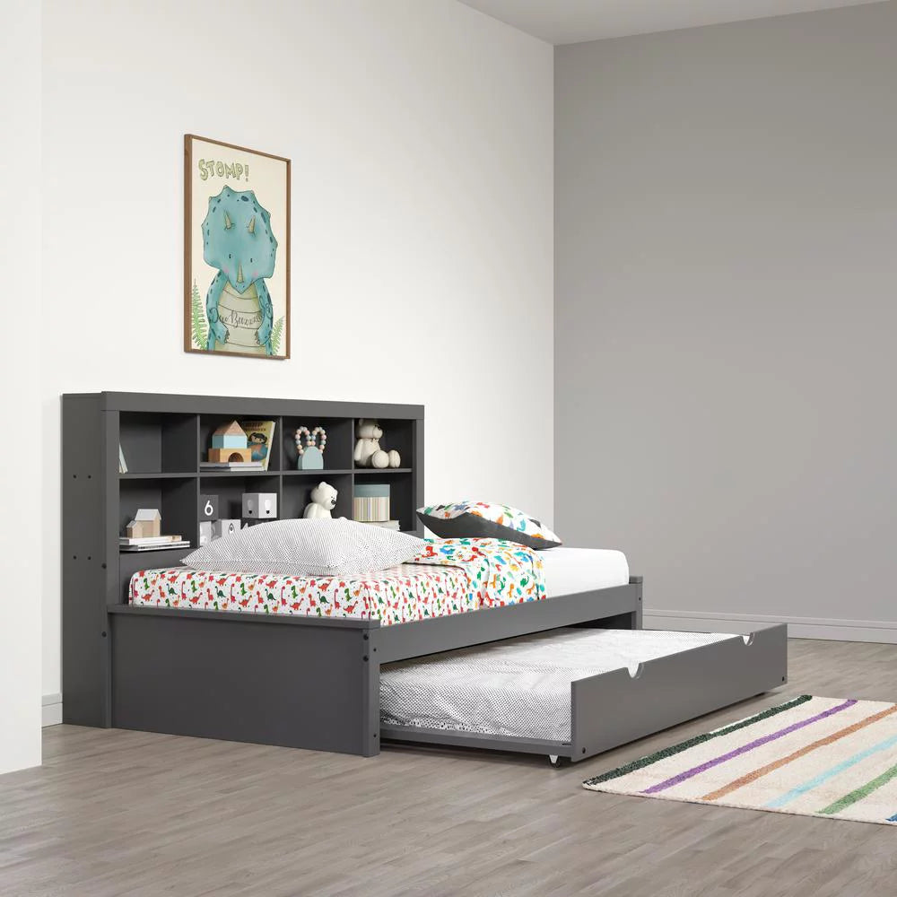Dark Grey Twin Bookcase Day Bed B579