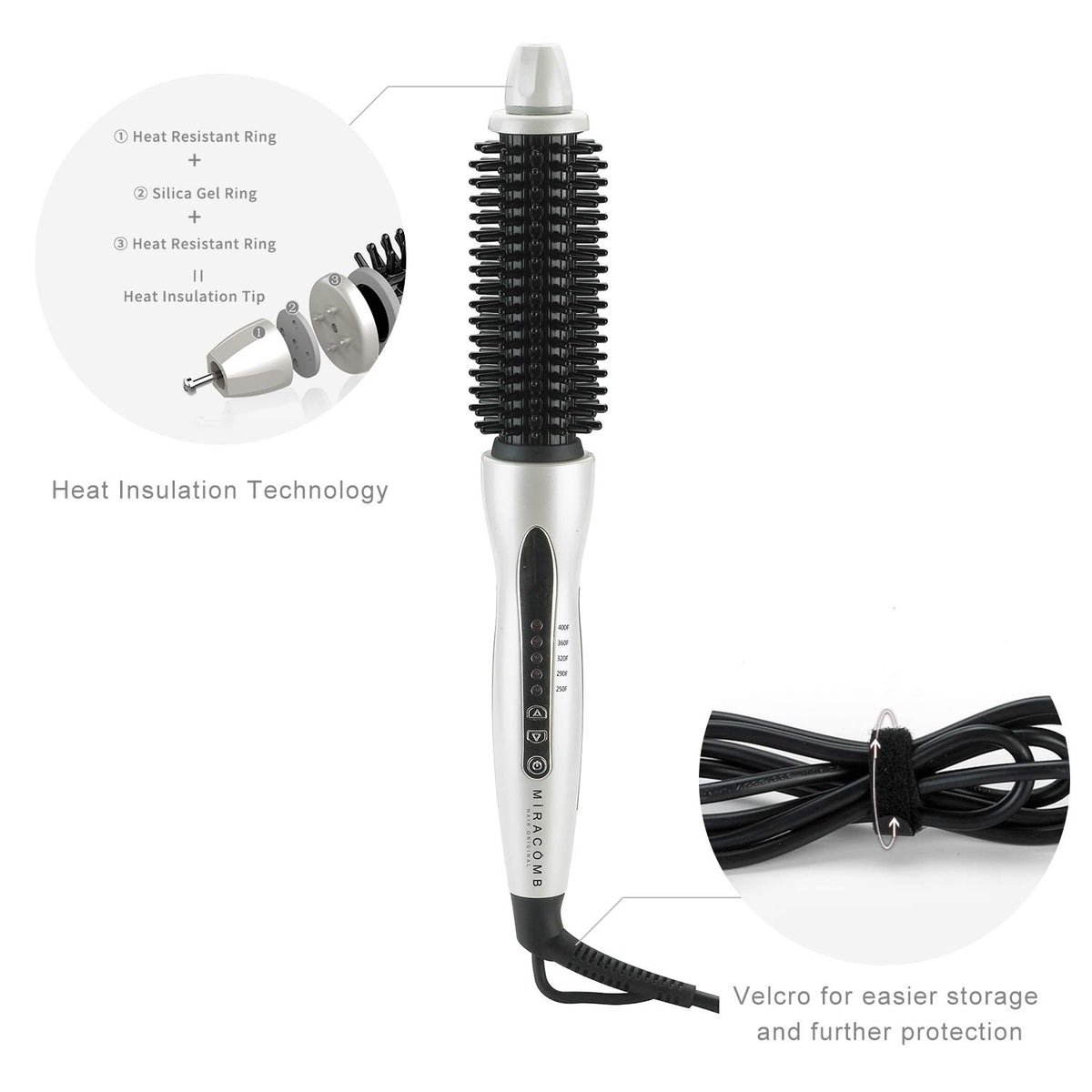 Ceramic Tourmaline Cool Touch Multi Styler with 5 Heat Adjustments 1 Inch Barrel Auto Shut Off, Pearl White Q468