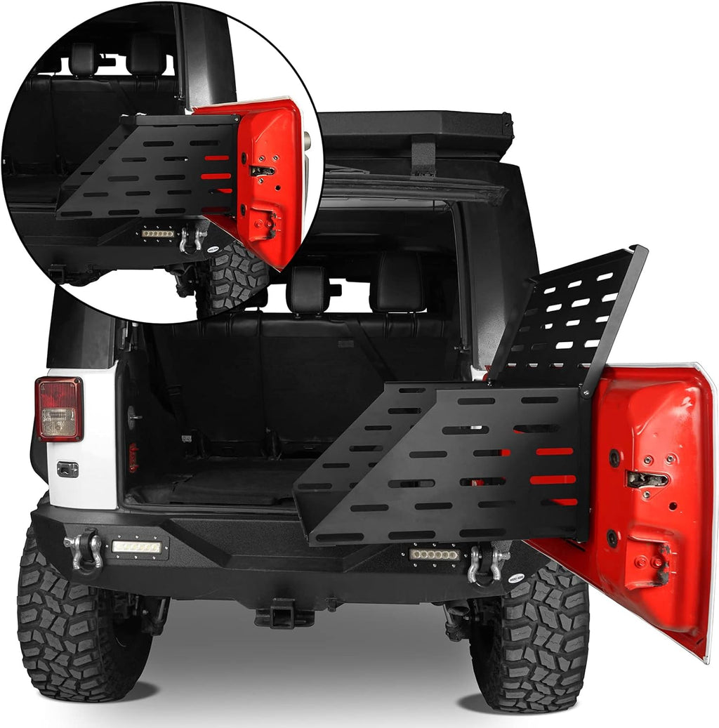 2-Tier Foldable Tailgate Table Camping Cargo Shelf N2853