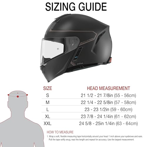 Matte Black Large Dual Visor Modular Bluetooth Helmet C2478