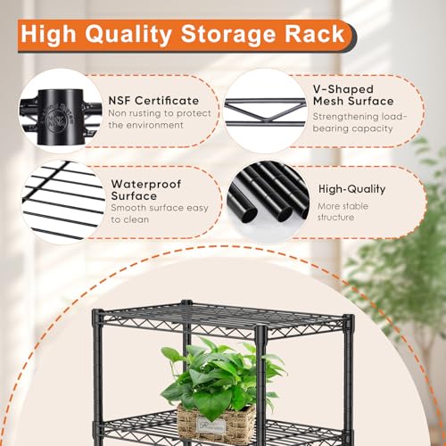4-Shelf Adjustable Metal Wire Storage Shelving Unit G4034