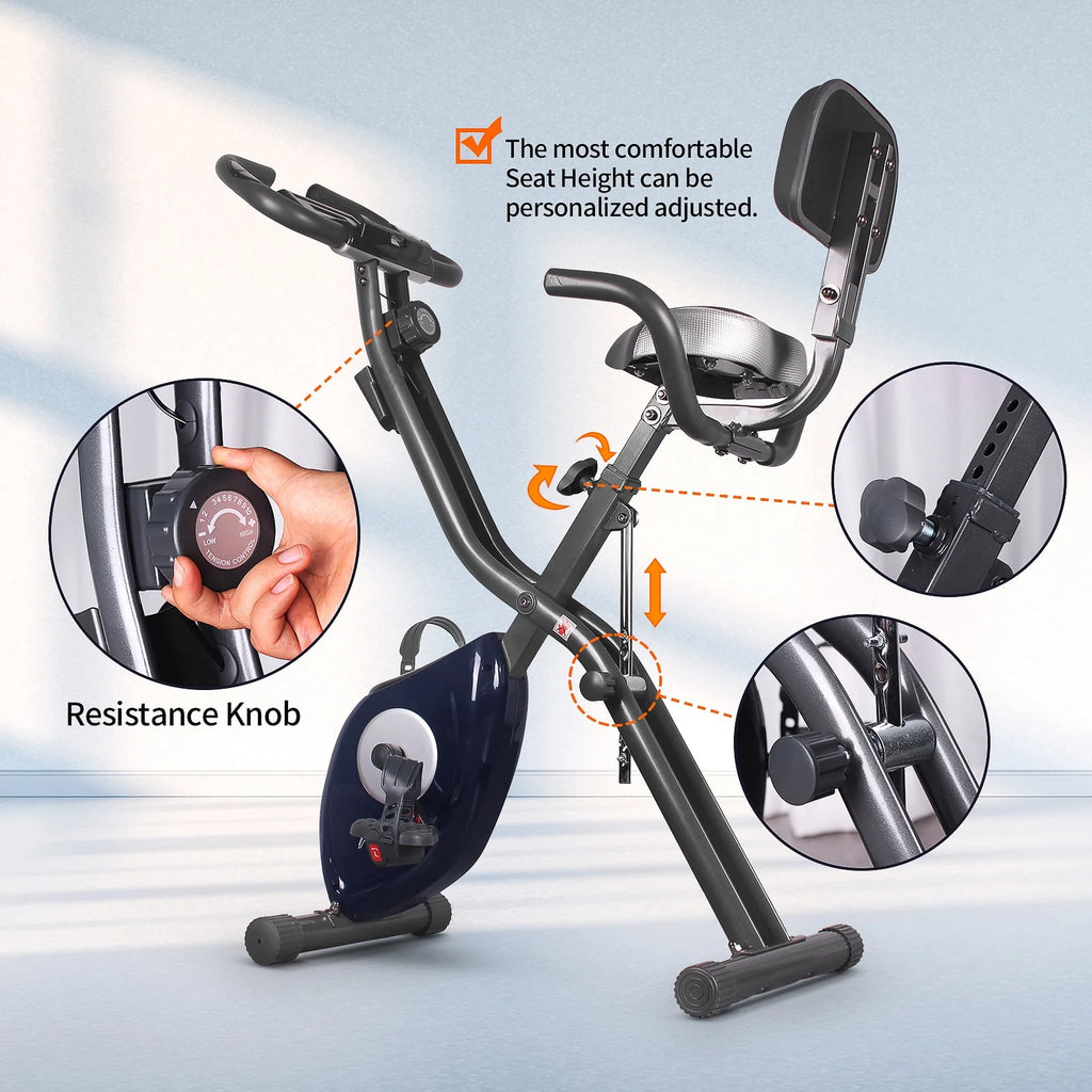 Folding Indoor Cycling Exercise Bike 10-Levels Resistance 220 Lb L884344