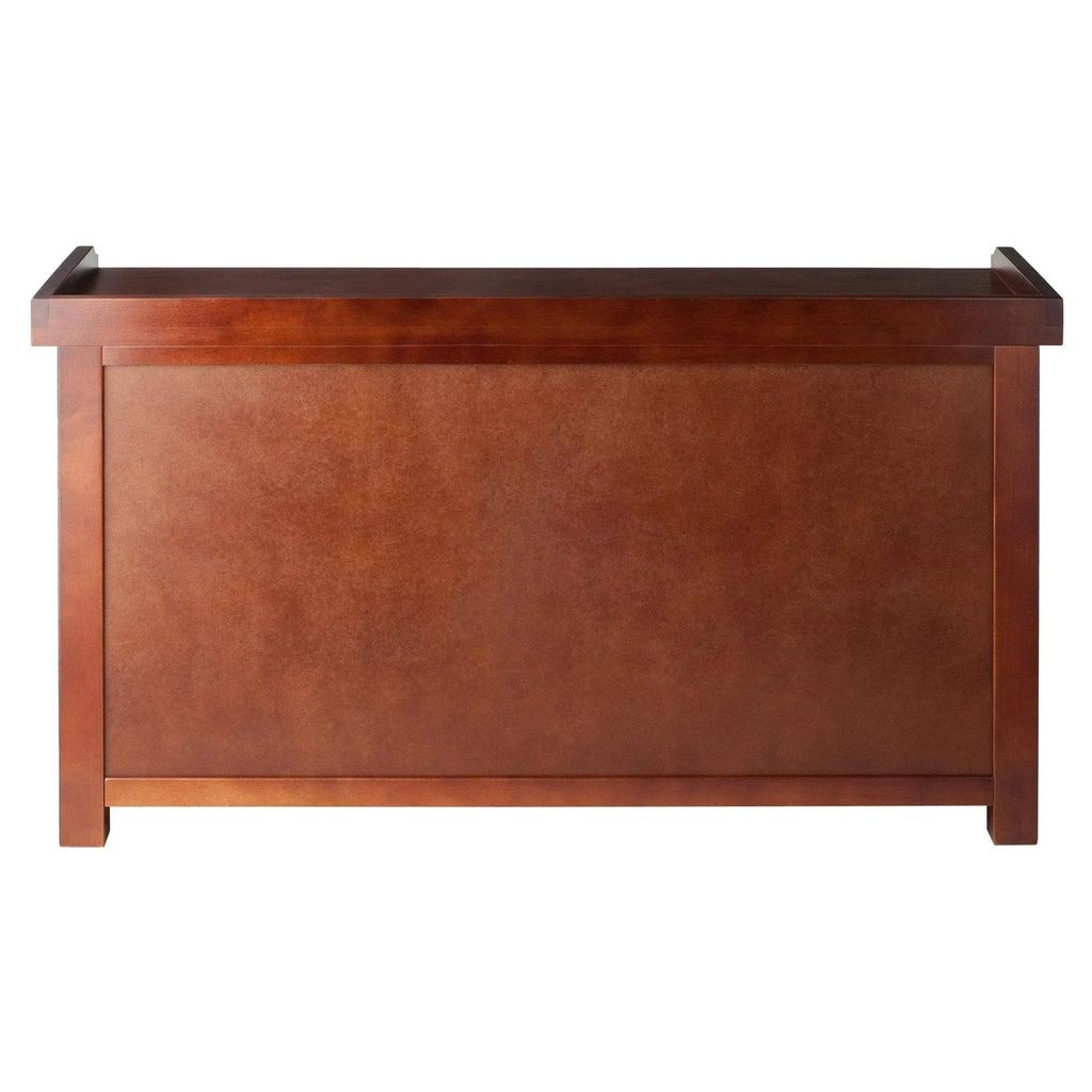 Antique Walnut Wood Bench With Storage Shelf M408757