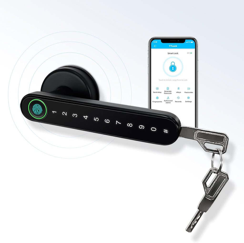 Black Fingerprint Door Lock with Keyless Entry N517