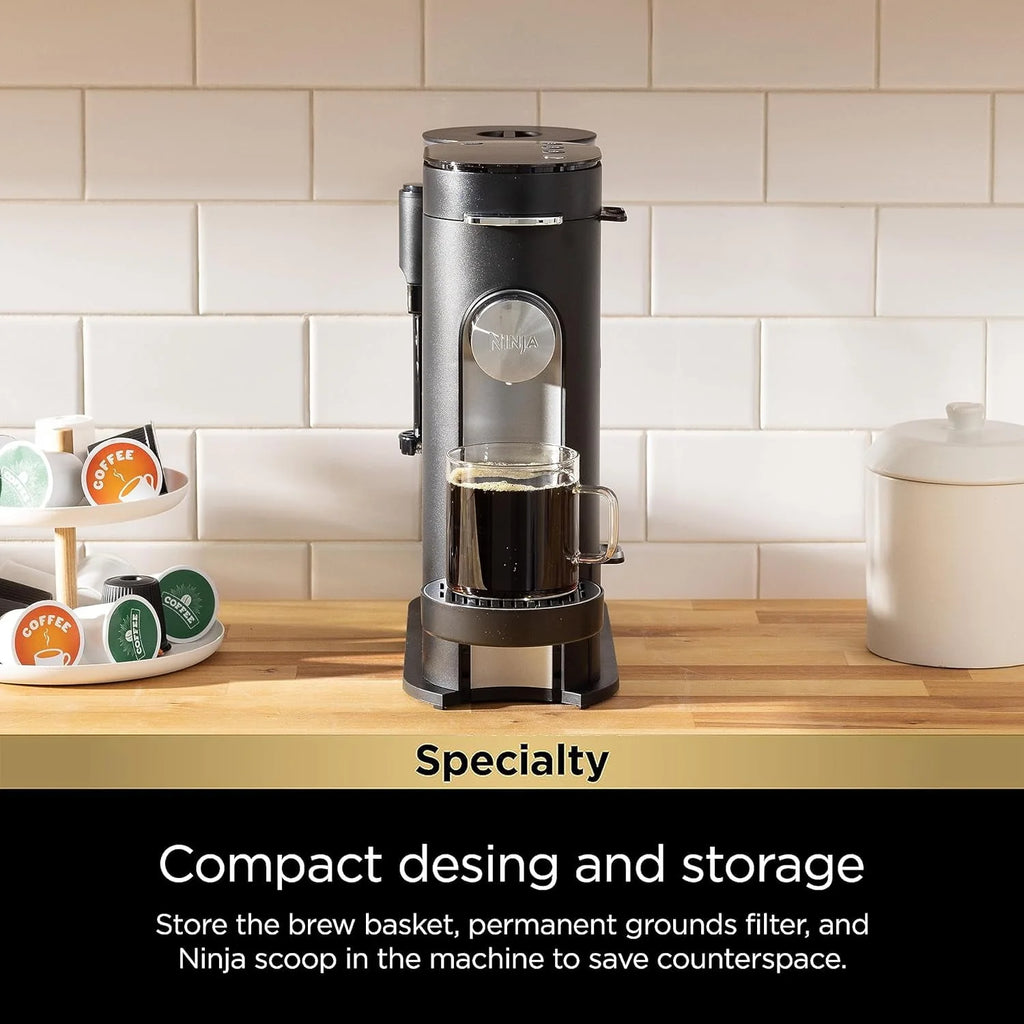 Single-Serve Coffee Maker with Milk Frother, Black Z131599