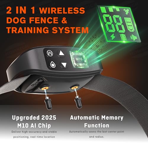 2 in 1 GPS Wireless Dog Fence and Training Collar X354