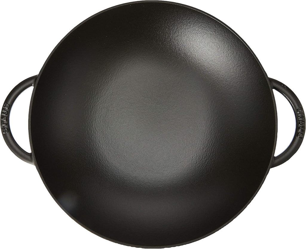 Black Matte Cast Iron Wok H279