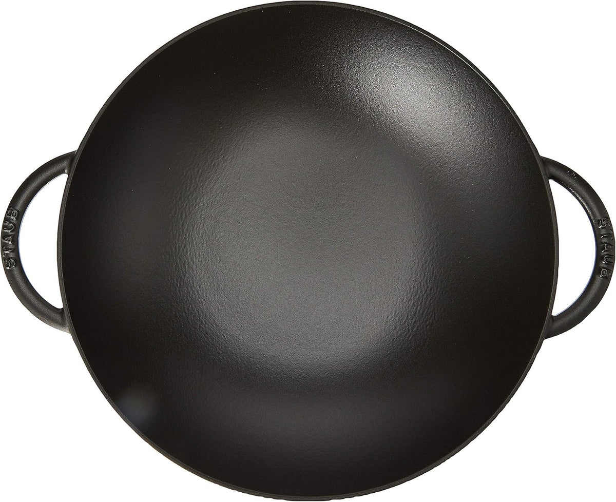 Black Matte Cast Iron Wok H279
