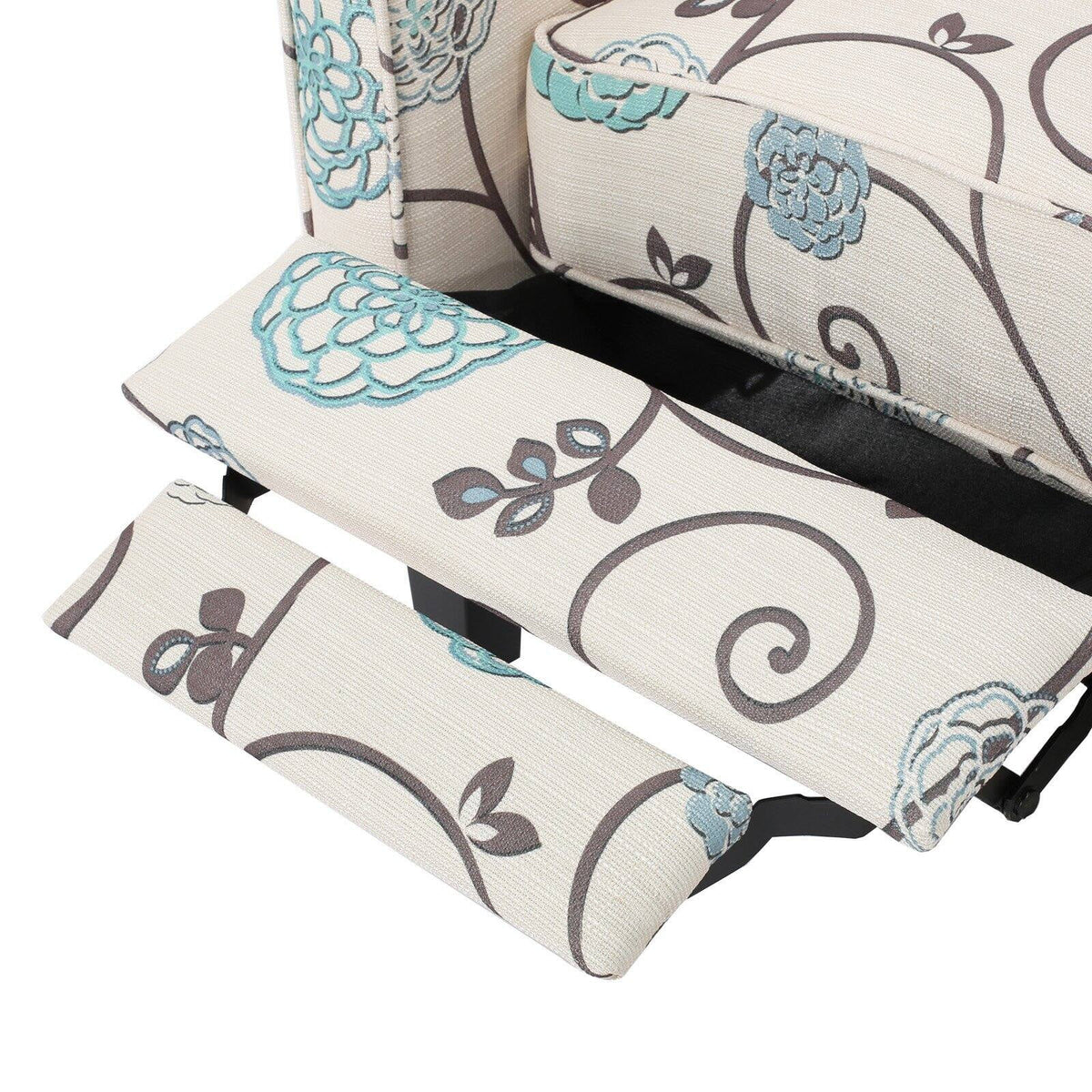 White and Blue Fabric Recliner Z45221