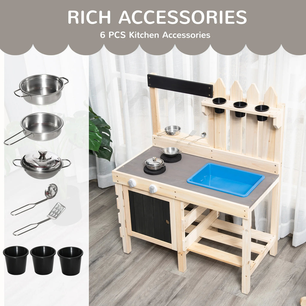 Outdoor Wooden Kitchen Play Set with Removable Sink M581