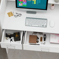 47.2"L White Reception Counter Desk with Lockable Drawers S212707