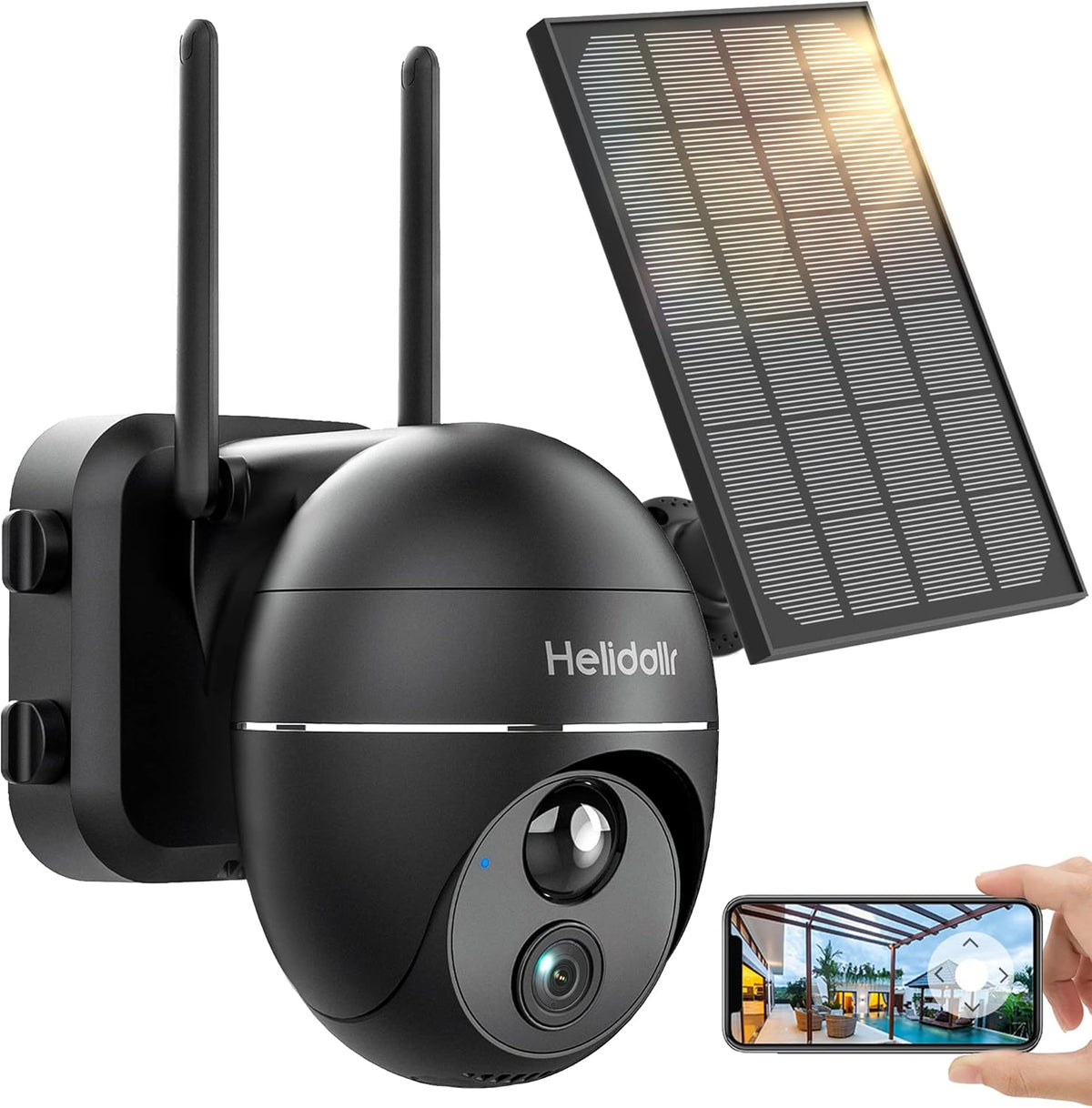 Solar Panel 1080P WiFi Wireless Outdoor Security Camera with 15000mAh Rechargeable Battery Q759314