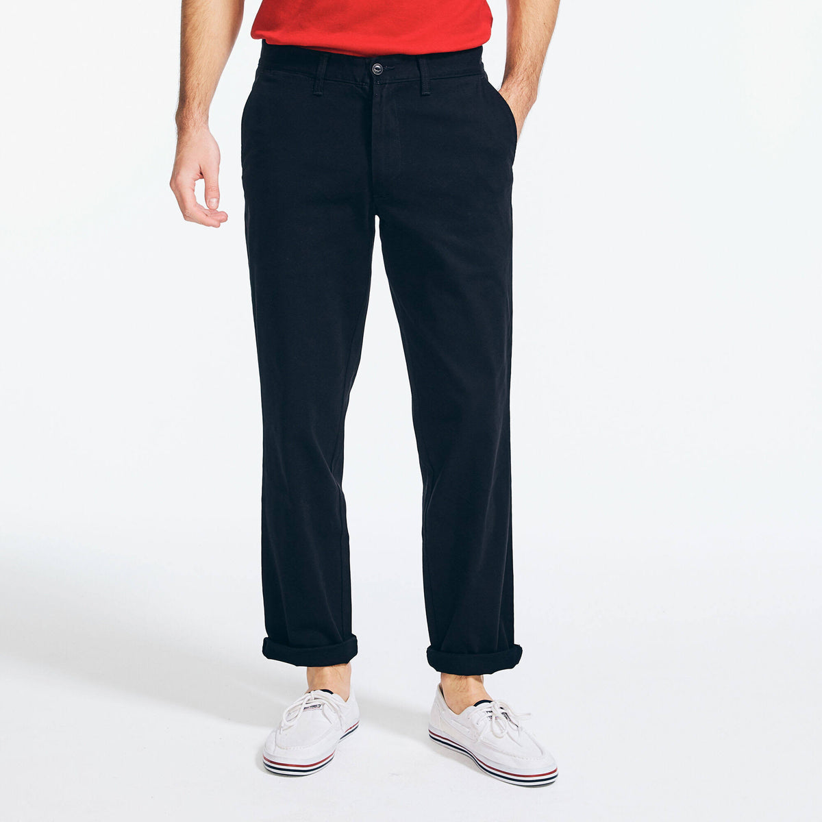 True Black Classic Fit Flat Front Deck Pant Y56041