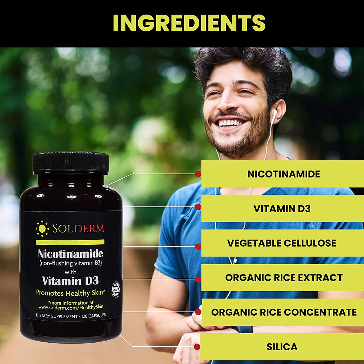 Nicotinamide with Vitamin D3 & B3 120 Capsules X2240