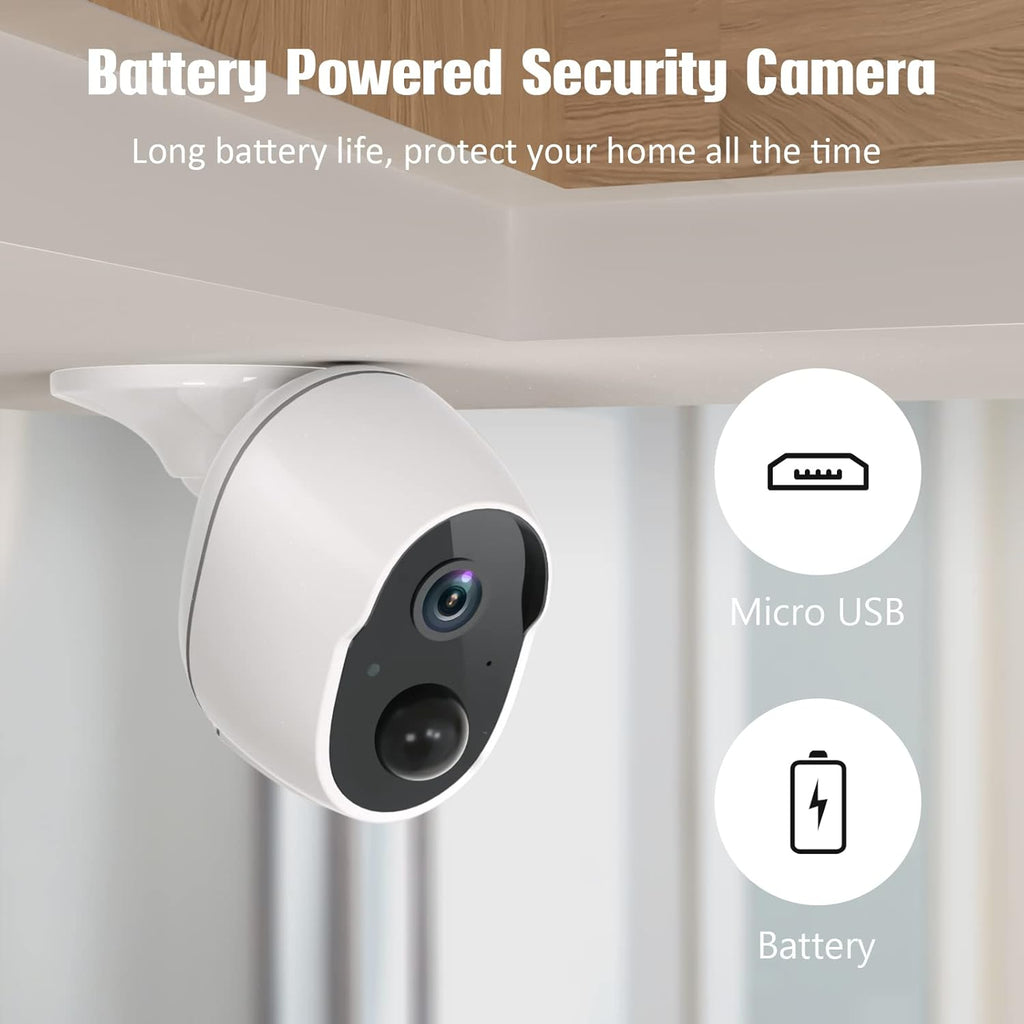 Wireless Security Camera Outdoor, 1080P Battery Powered WiFi Camera, IP65 Weatherproof R268