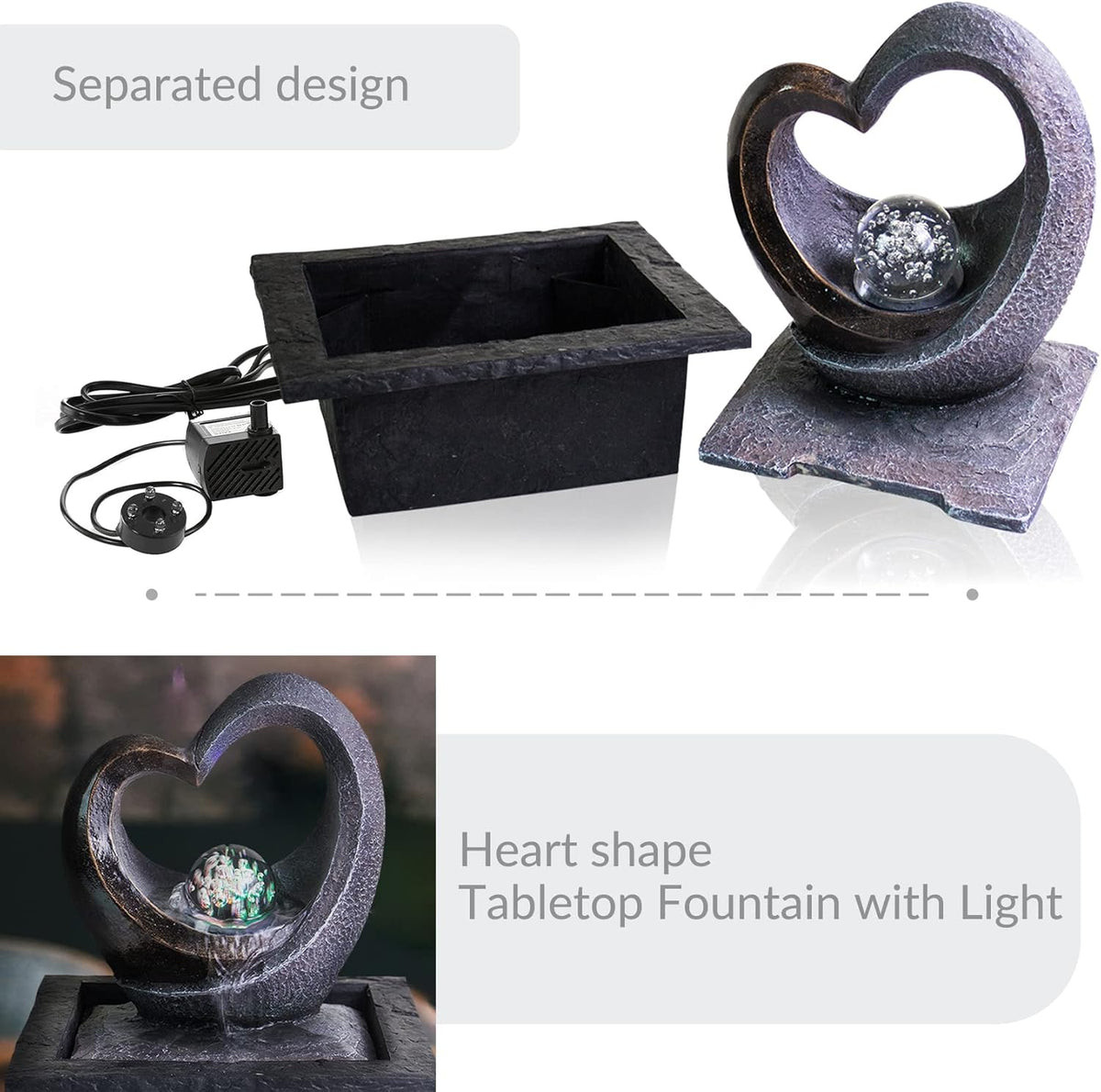 Water Garden Zen Fountain with LED Light P38812