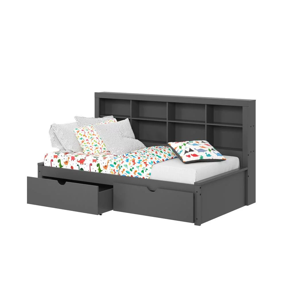 Dark Grey Twin Bookcase Day Bed B579