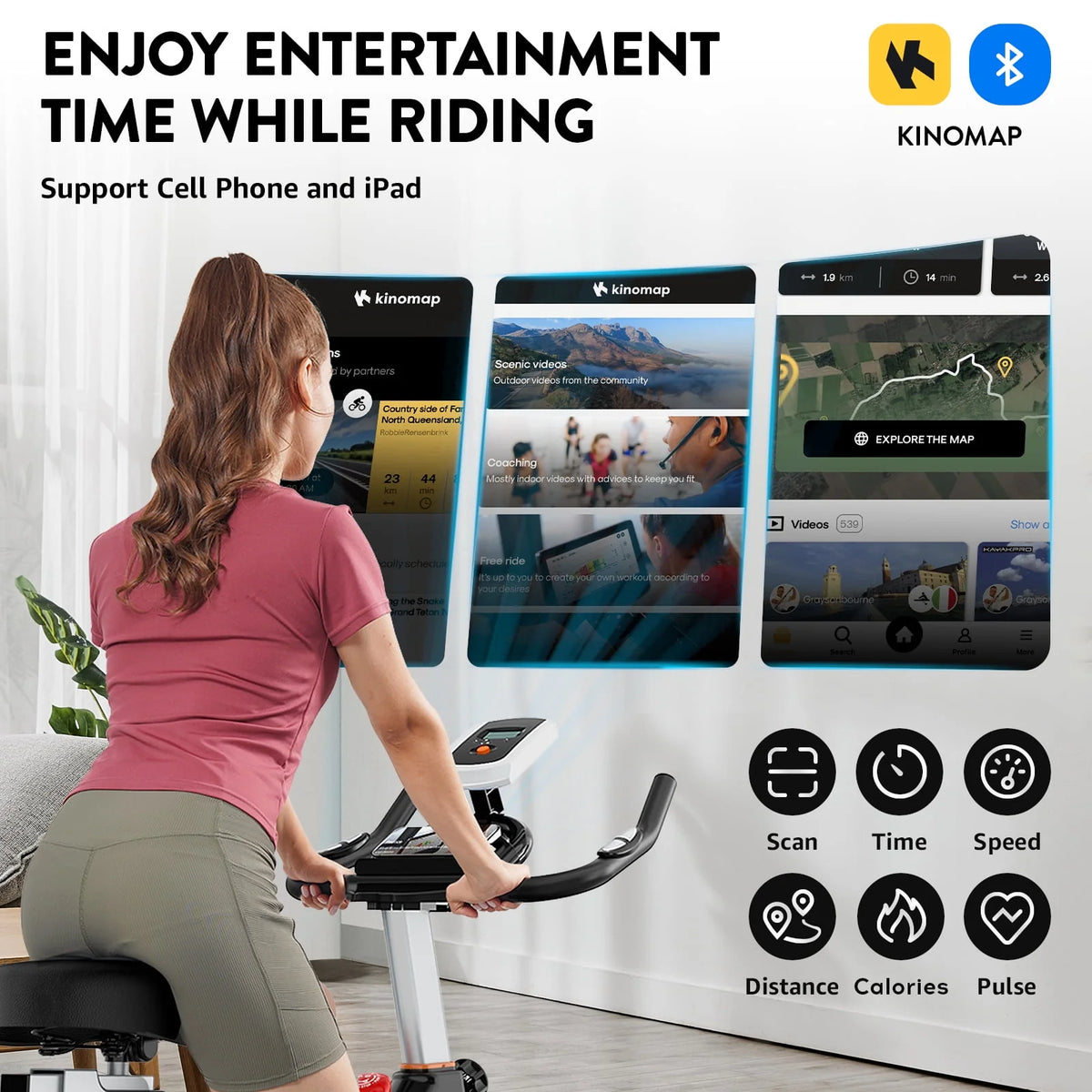 Indoor Cycling Bike Stationary Magnetic Resistance 35lbs Flywheel E5649