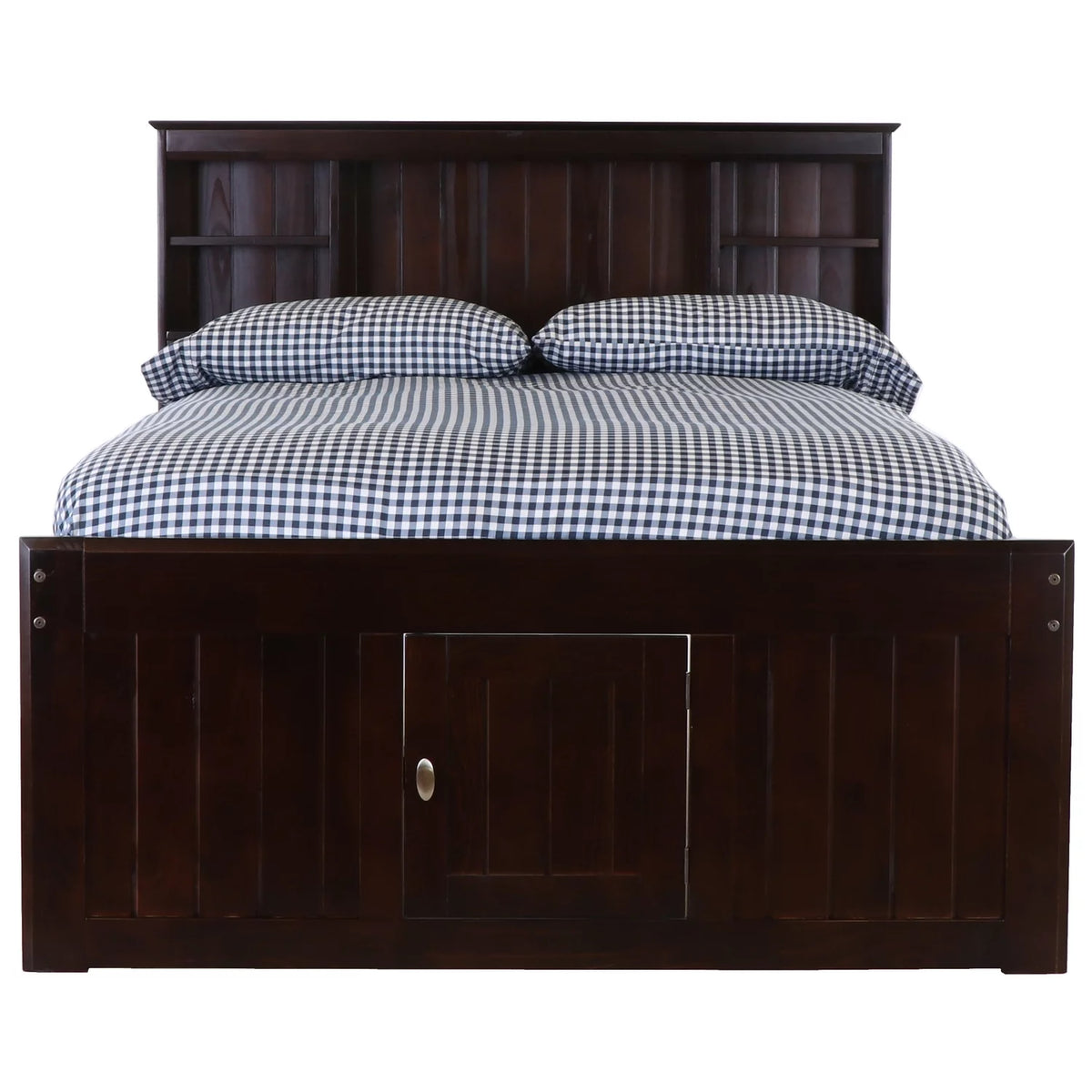 Full Size Bookcase Bed with Twelve Drawers in Espresso Q850