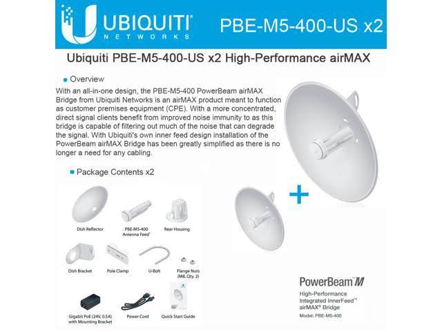 PowerBeam 5GHz 25dBi CPE 400mm 2-Pack S41363