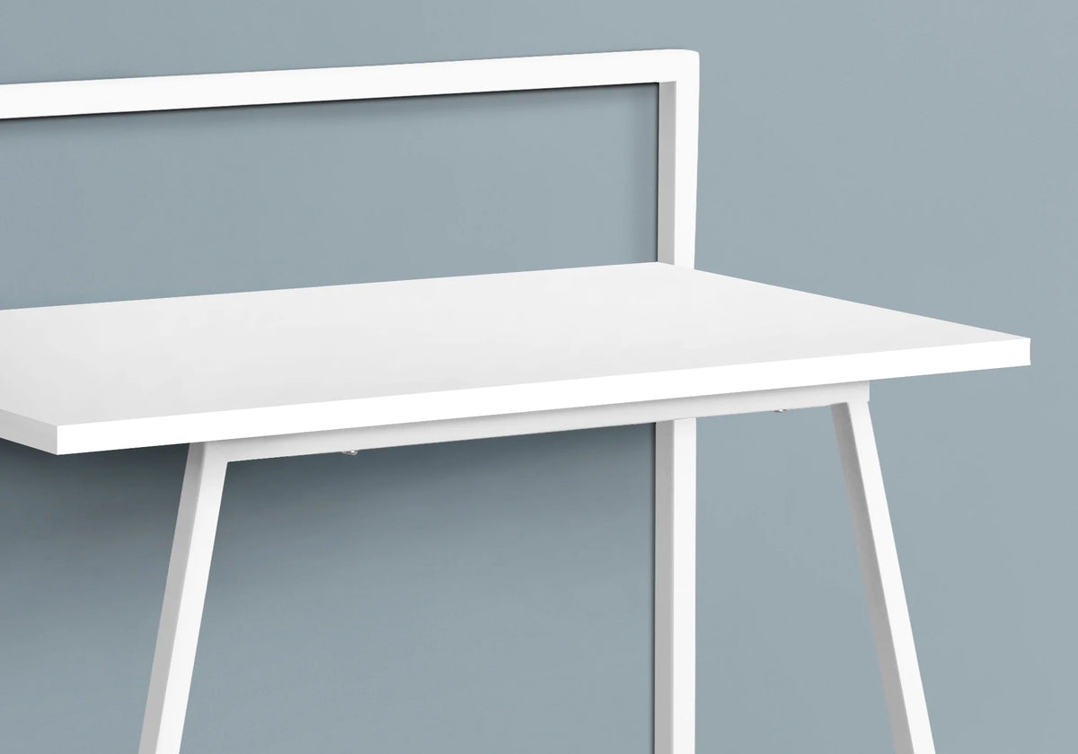 Computer Desk, 30"L, White Laminate, White Metal N771
