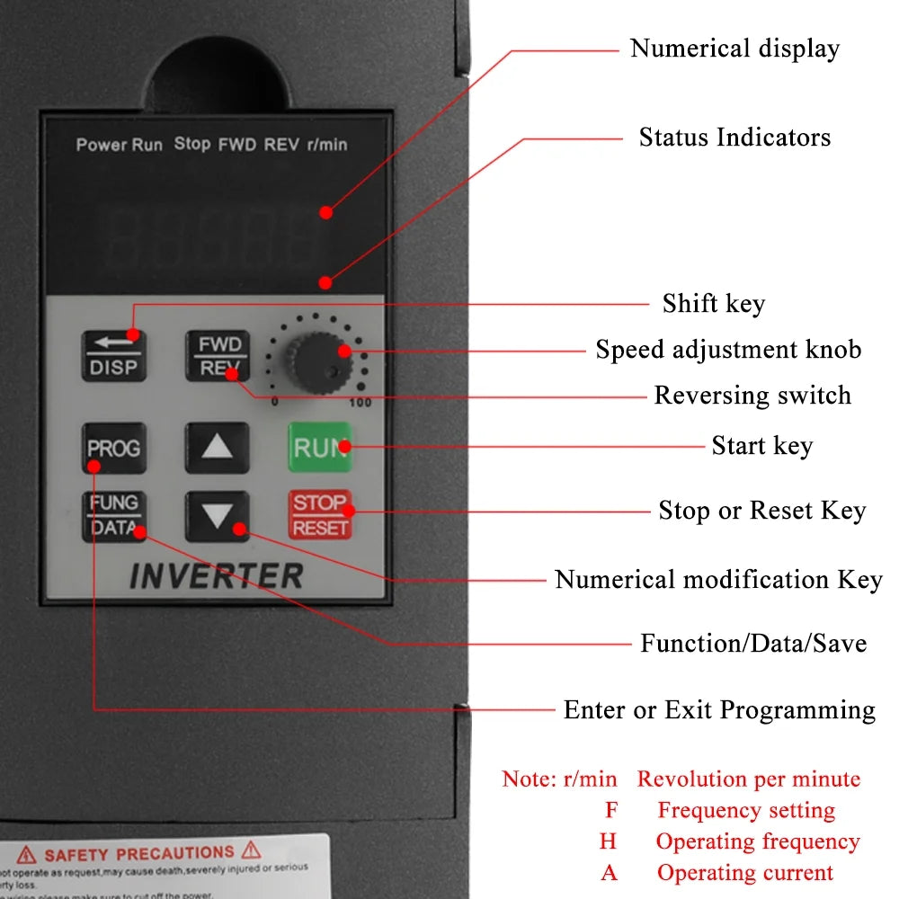 2.2KW 12A 220 V AC Single-Phase Inverter Motor Drive B27943