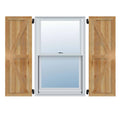 Rough Sawn Western Red Cedar Framed Board-n-Batten Shutters Y688