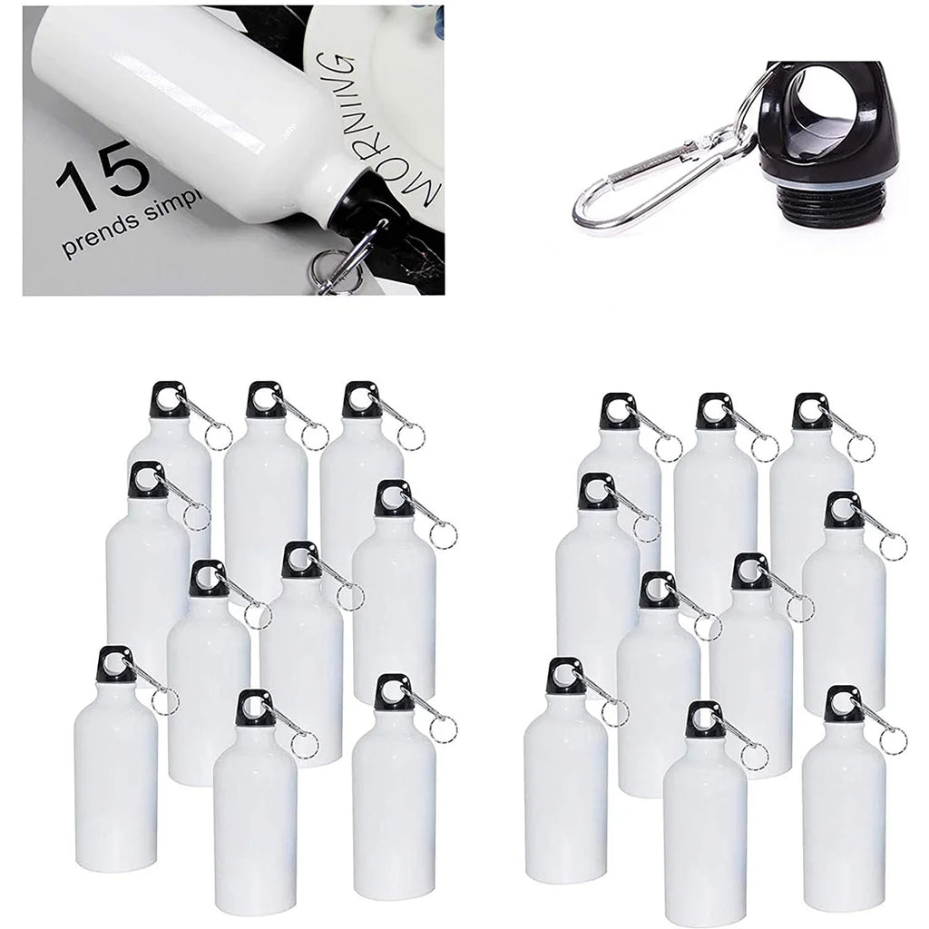 50pcs 500ml Aluminium Water Bottle White Q869037