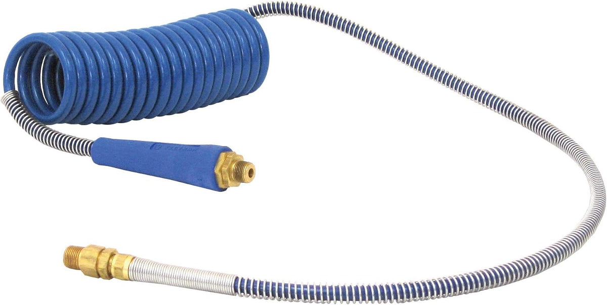 15 ft. Tractor-Trailer Air Brake Hose Coil Set, Red & Blue, 1/2” NPT Fittings, Pack of 2 F352