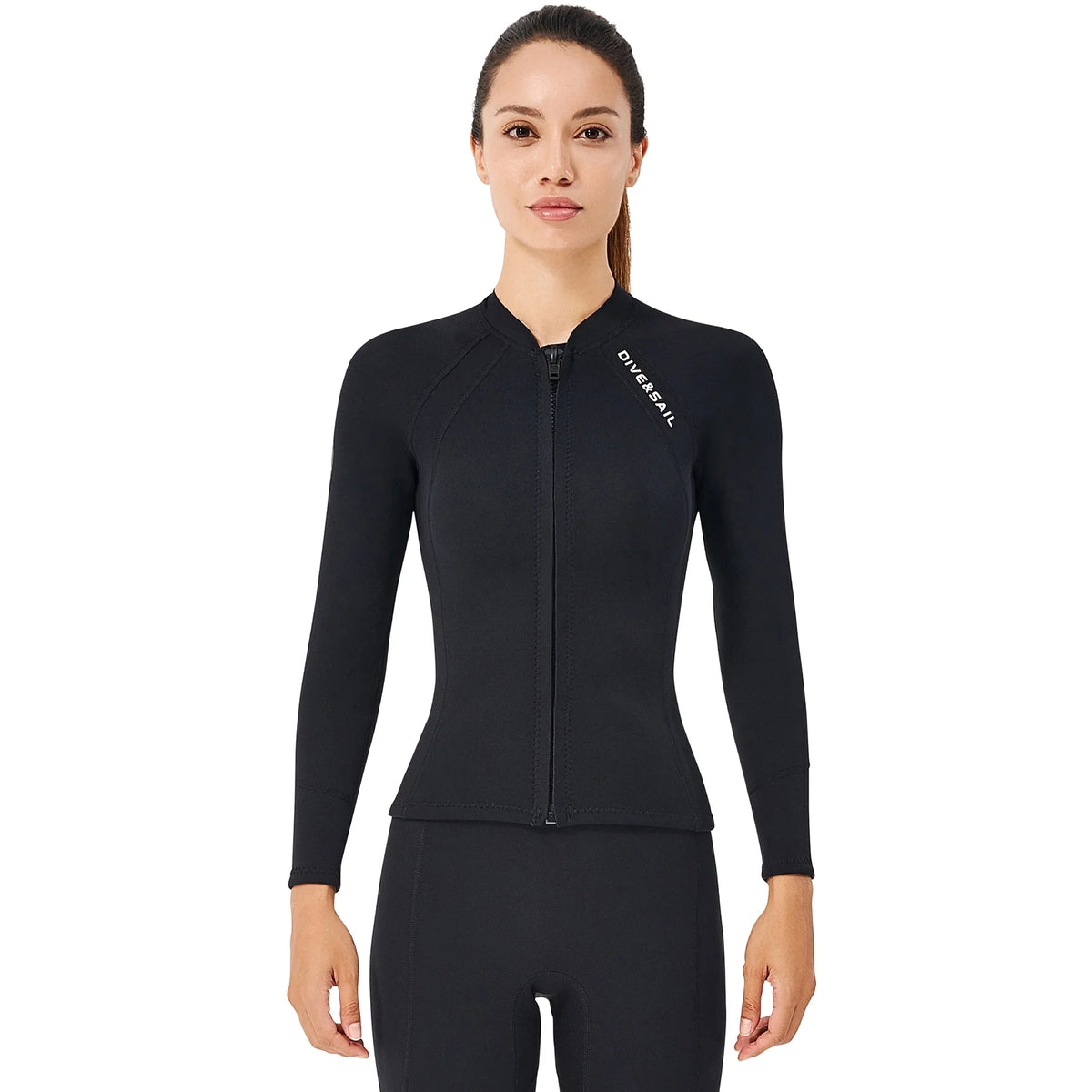 2mm Neoprene Front Zipper Wetsuits Jacket Long Sleeves E661